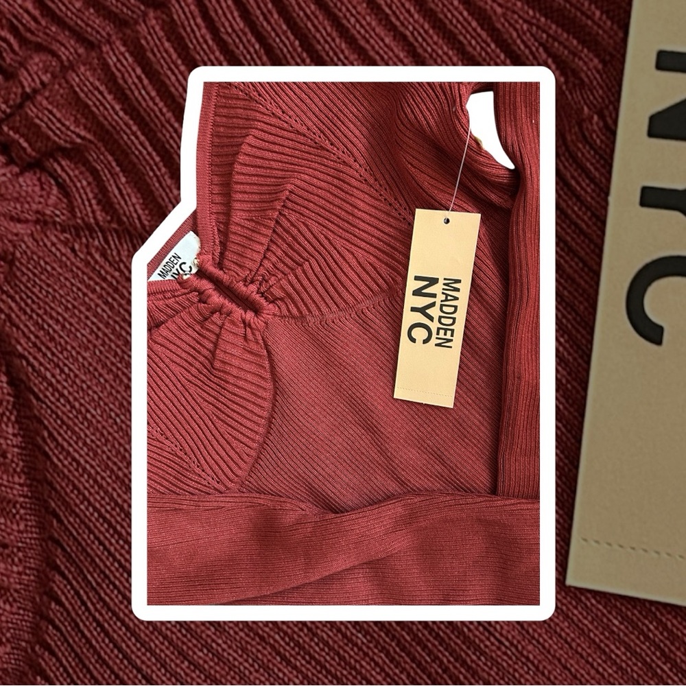 Madden NYC Red Knit Sweater Dress